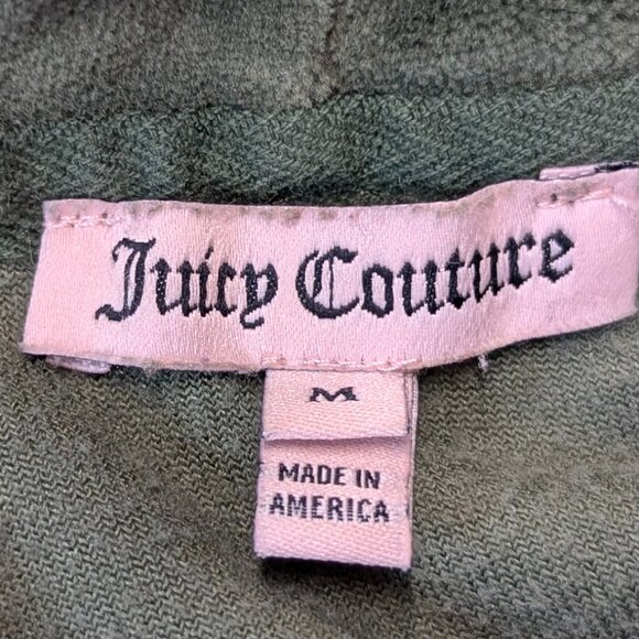 Juicy Couture Size Medium Olive Velour Jacket - Picture 11 of 14